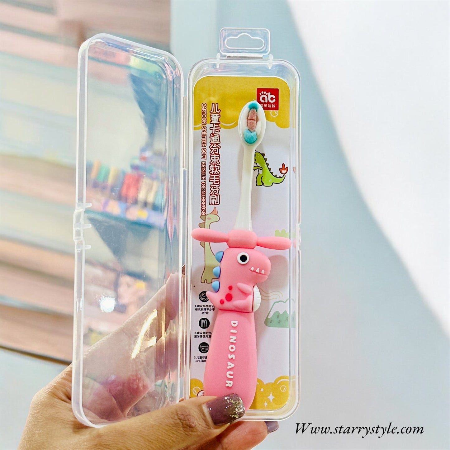 Dinosaur Toothbrush-Travel Friendly