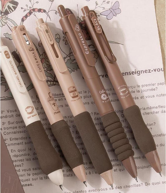 Coffee Gel Pen (Set Of 5 Pens)
