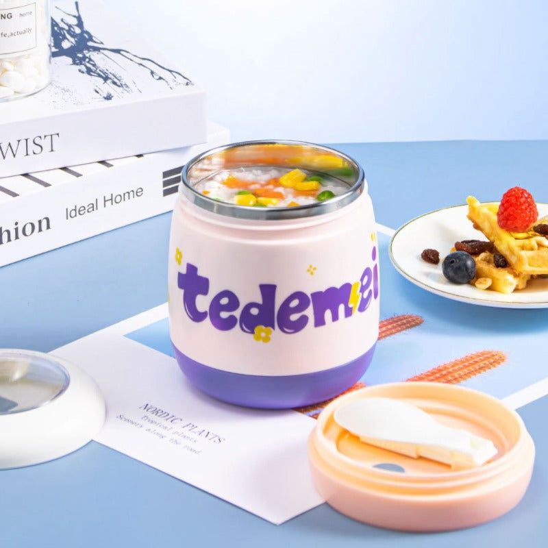 TEDEMEI (480-2) 450ML TEDEMEI S.S INSULATED BREAKFAST BOWL WITH FOLDABLE SPOON