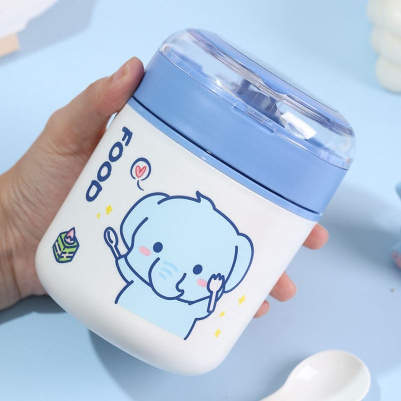 (480-8) 530ML S.S INS BREAKFAST BOWL WITH HANDLE & SPOON