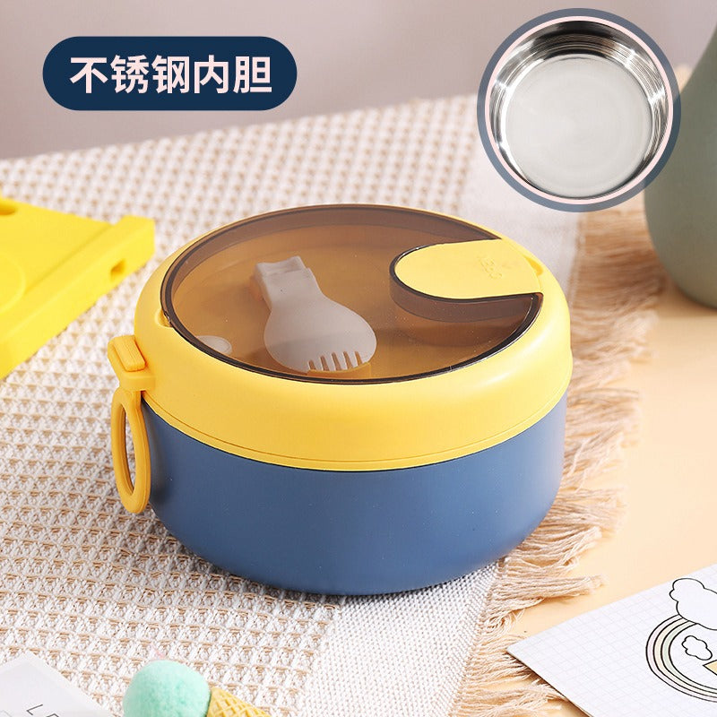 (488-9) 900ML S.S INS LEAKPROOF BOWL WITH FOLDABLE SPOON