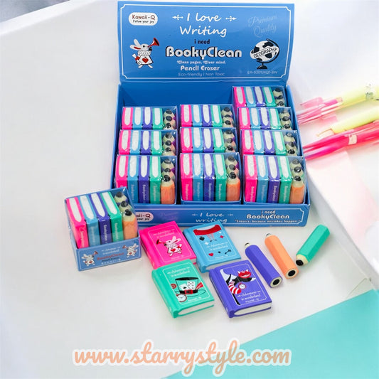 Bookshelf With Pencils Eraser