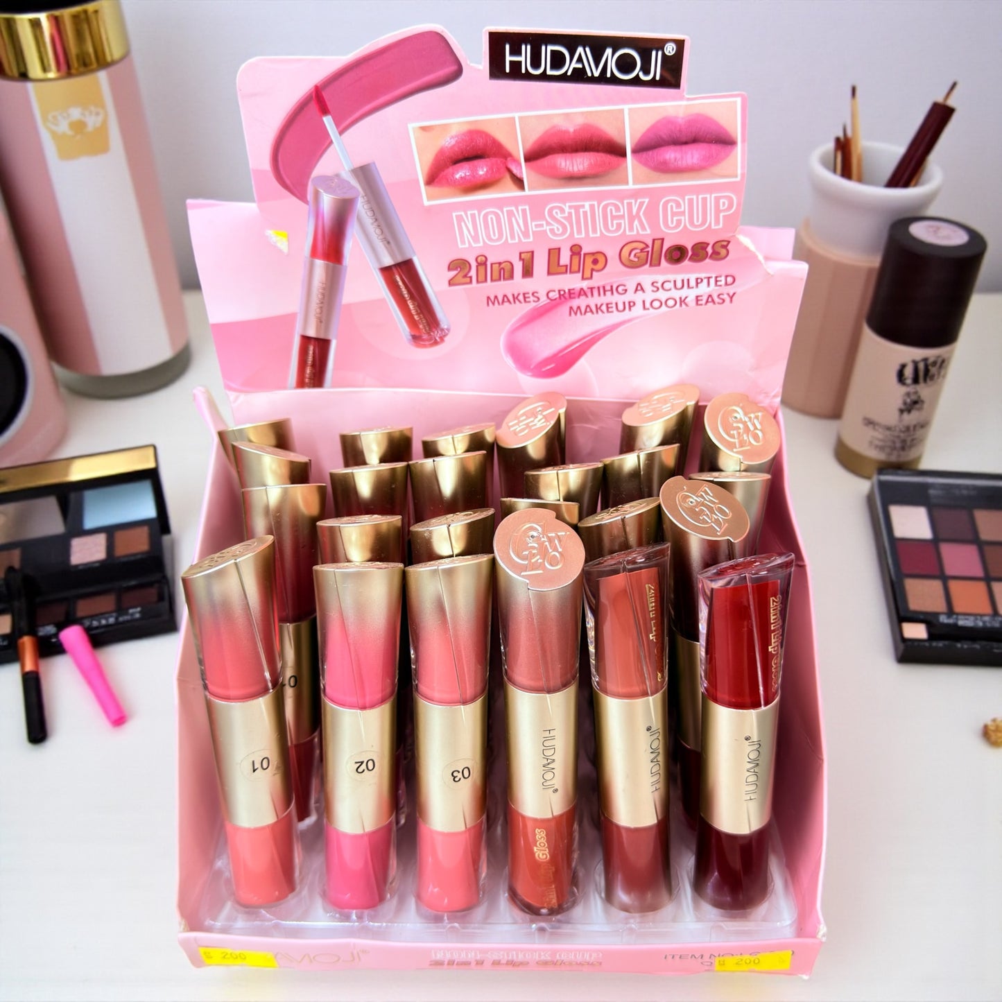 HUDAMOJI 2 in 1 Lipstick & Gloss